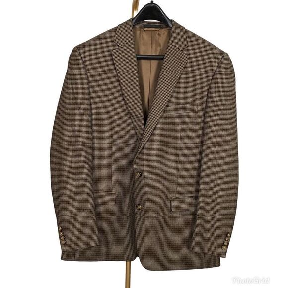 Lauren Ralph Lauren Brown Plaid Wool Blazer Sports Coat - Picture 1 of 9